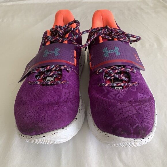 Under Armour Flow FUTR X Black History Basketball Sneakers Shoes 8.5 Purple - Picture 4 of 16